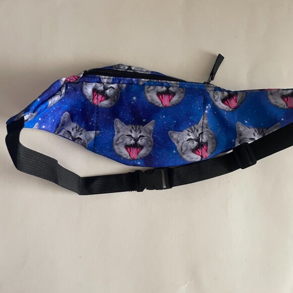 Blue Galaxy Cat Face Fanny Pack - Picture 4 of 11